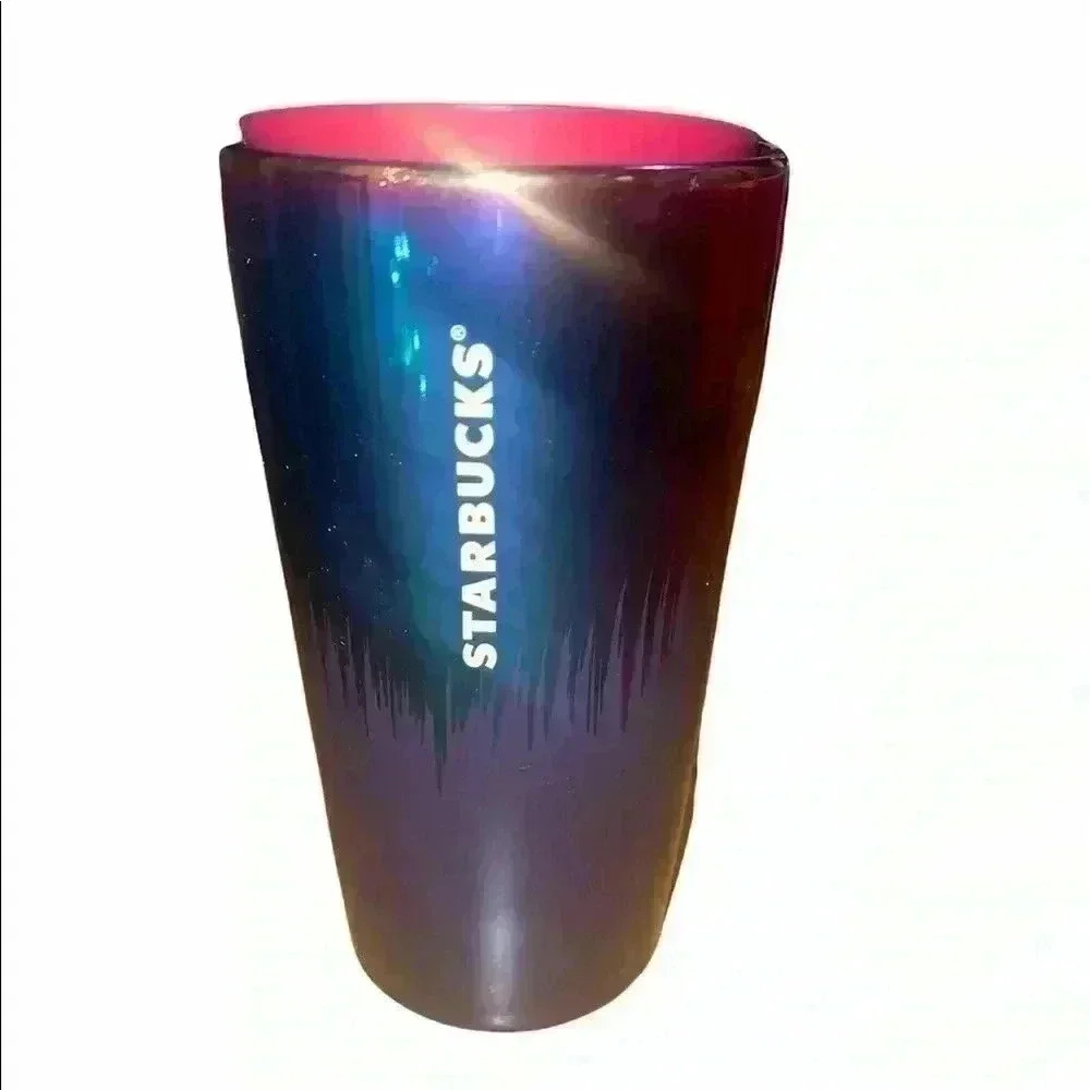 Starbucks Navy Iridescent 12 Fl Oz Ceramic Double Wall Tumblr